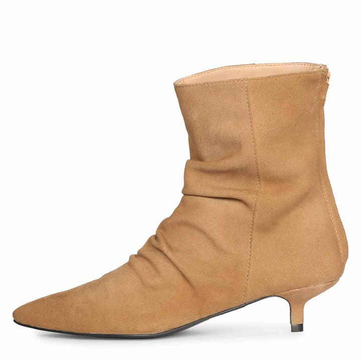 Florino Beige Stylish Women’s Leather Boots Online