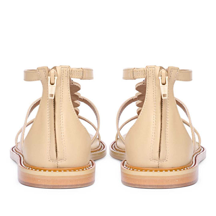 Saint Arlia Rivoli Stone Studded Natural Leather Sandals