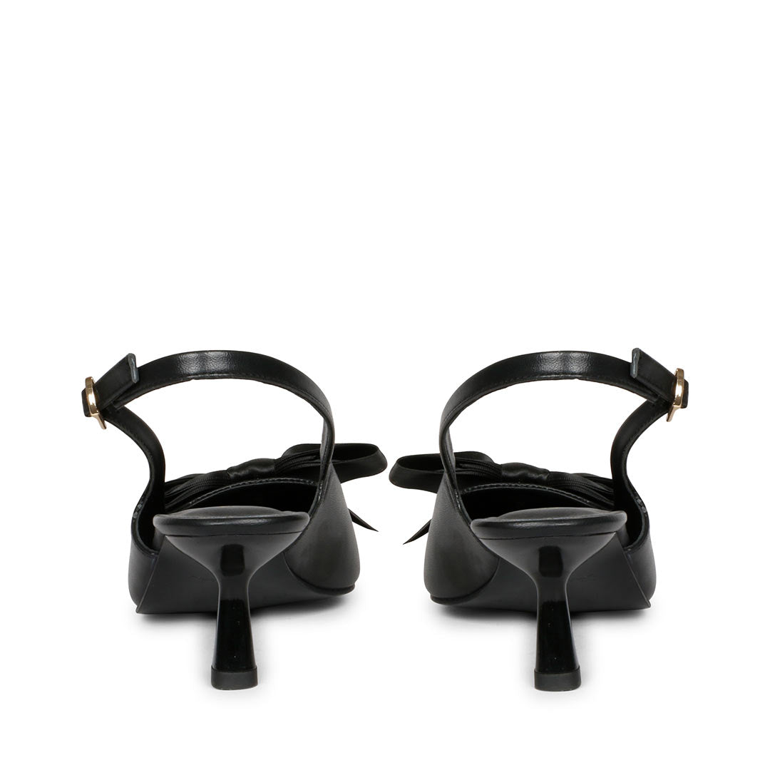 Saint Toria Black Bow Embellished Leather Pumps