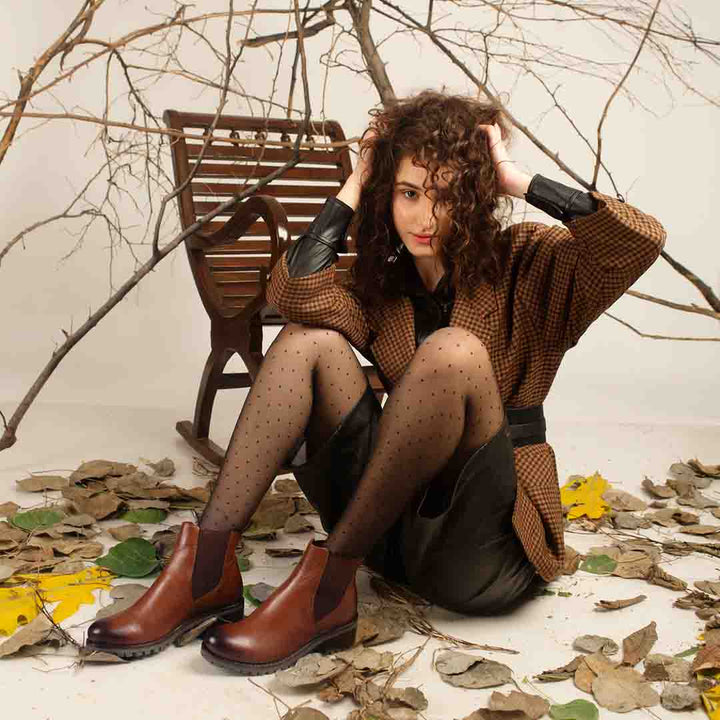 Stylish leather ankle boots for women