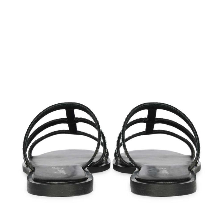 Saint Grady Strass-Embellished Black Leather Sandals