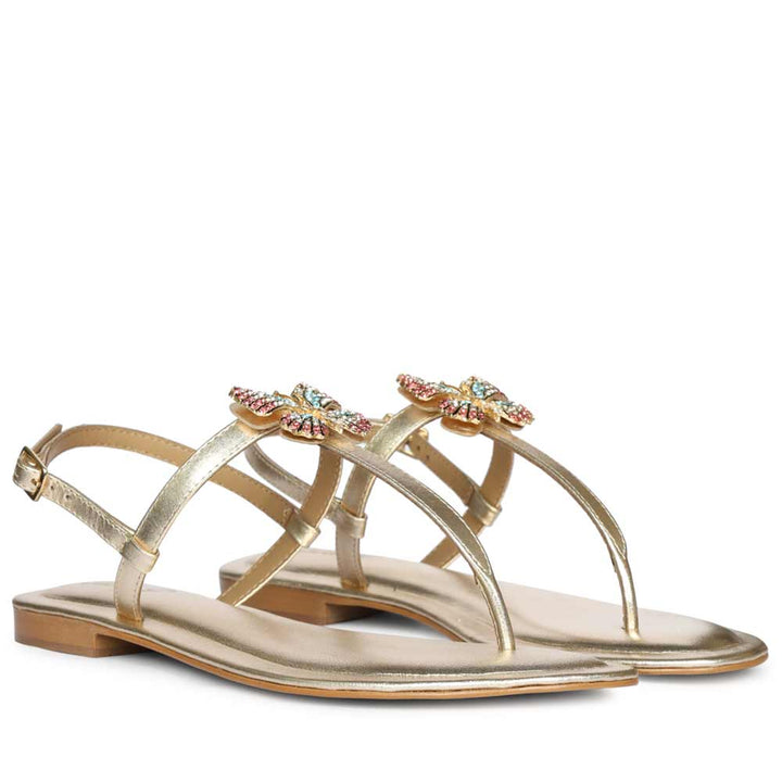 Platin leather sandals for women
