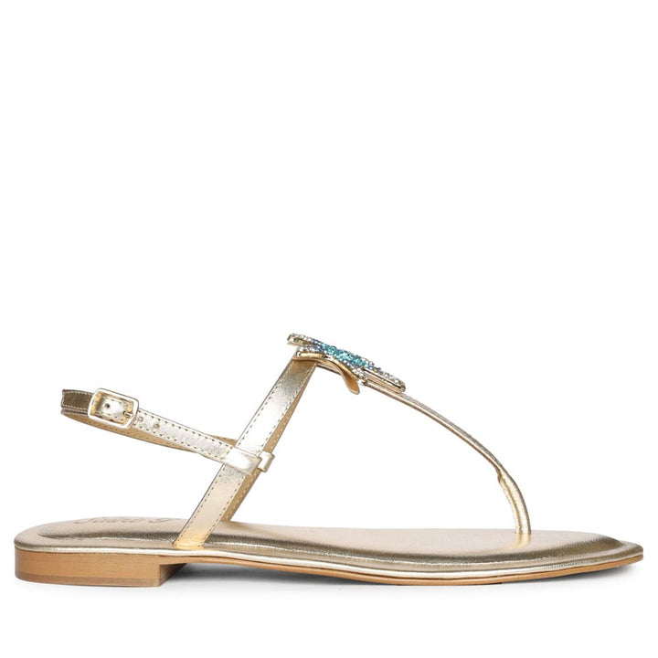 avril starfish jeweled platin leather sandals