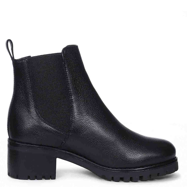 Sophia black leather ankle boots for women USA