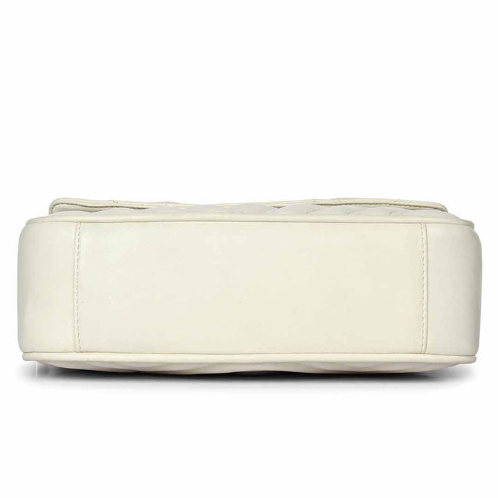 Laila Off White Hand Woven Leather Shoulder Bags