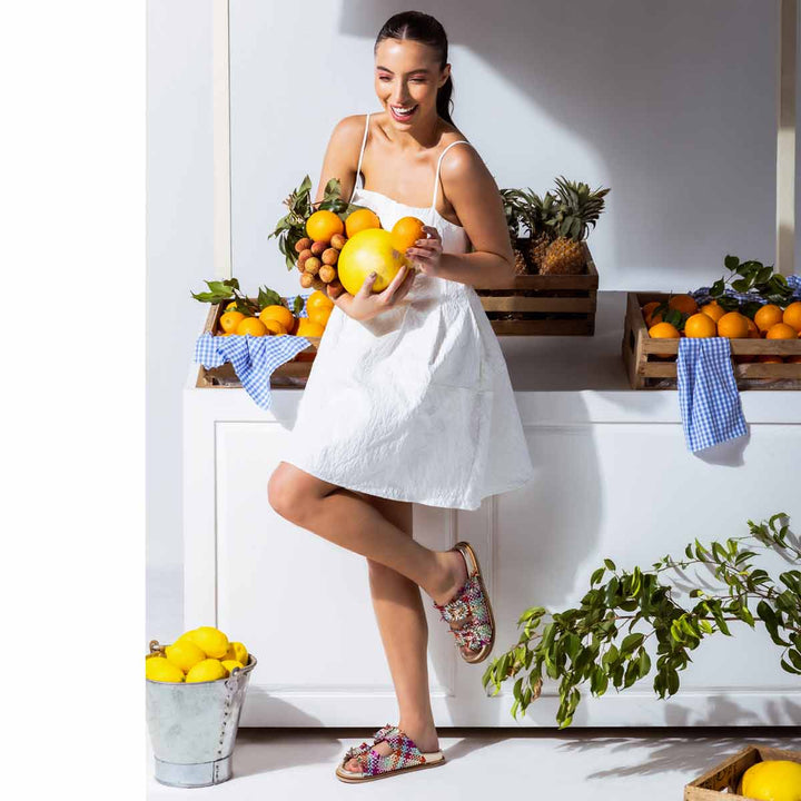 Saint Nuala Diamante Multi Woven Leather Sandals