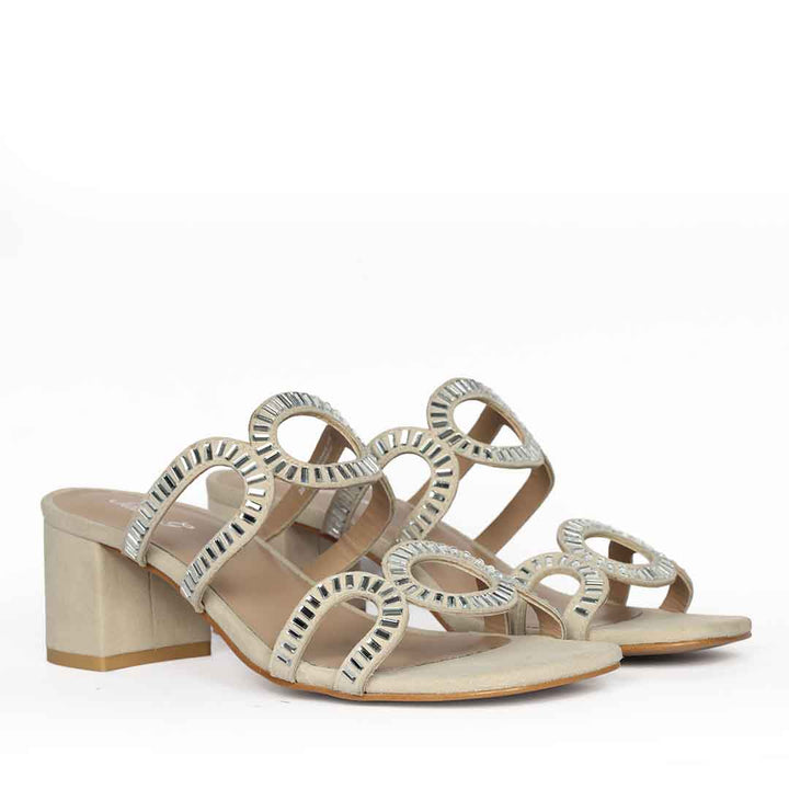 Saint Danica Strass-Embellished Black Leather Block Heels