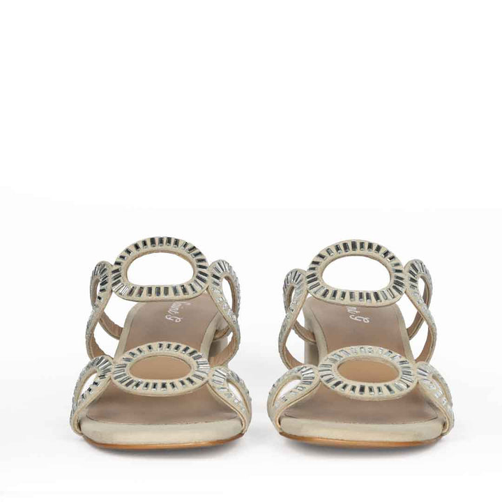 Saint Danica Strass-Embellished Black Leather Block Heels