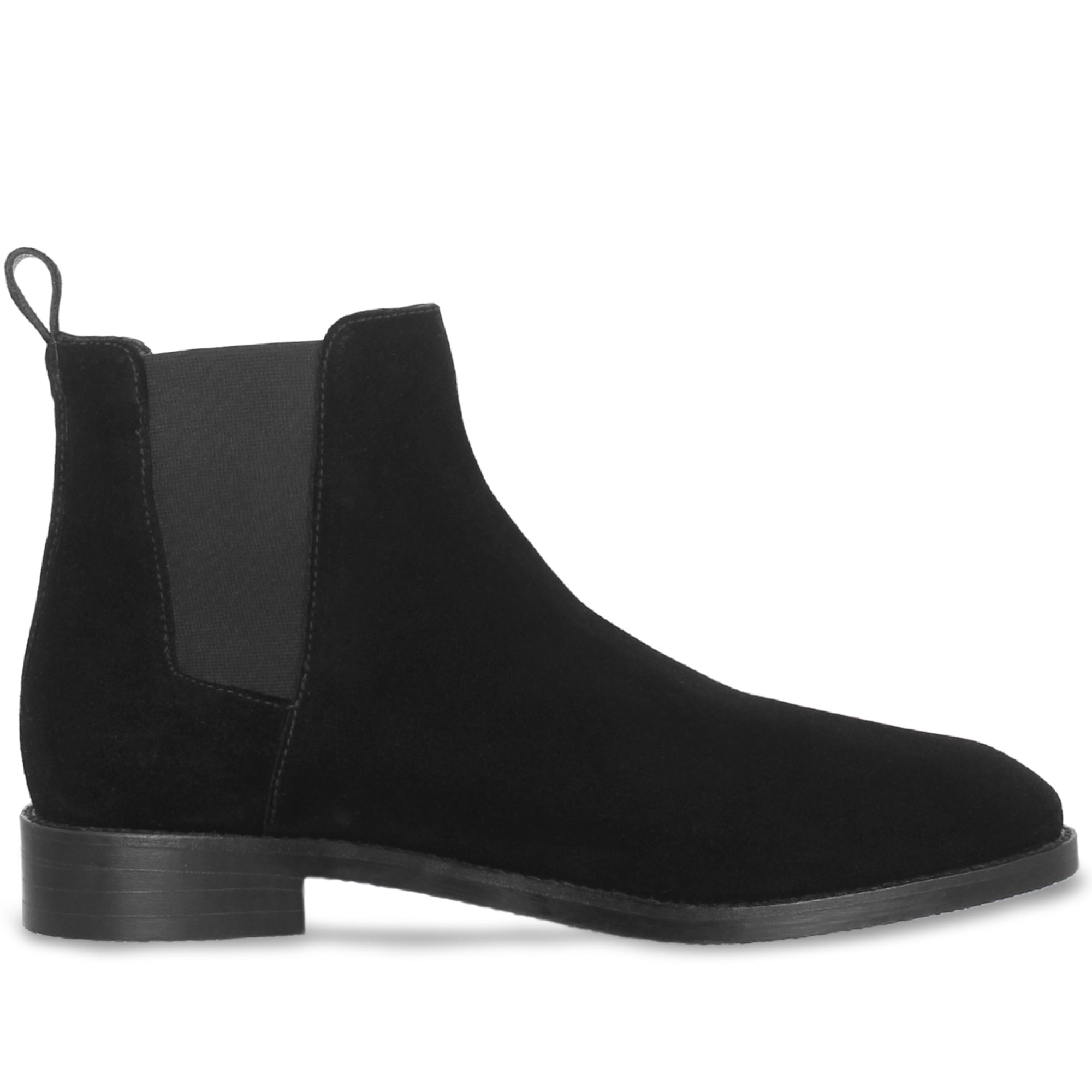 Scarpa Black Suede Chelsea Boot with Metallic Toe Accent Agata Leather Ankle Boots | Black Suede main image 2
