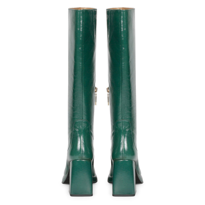 Saint Jolène Green Harrod Patent Leather Long Boots