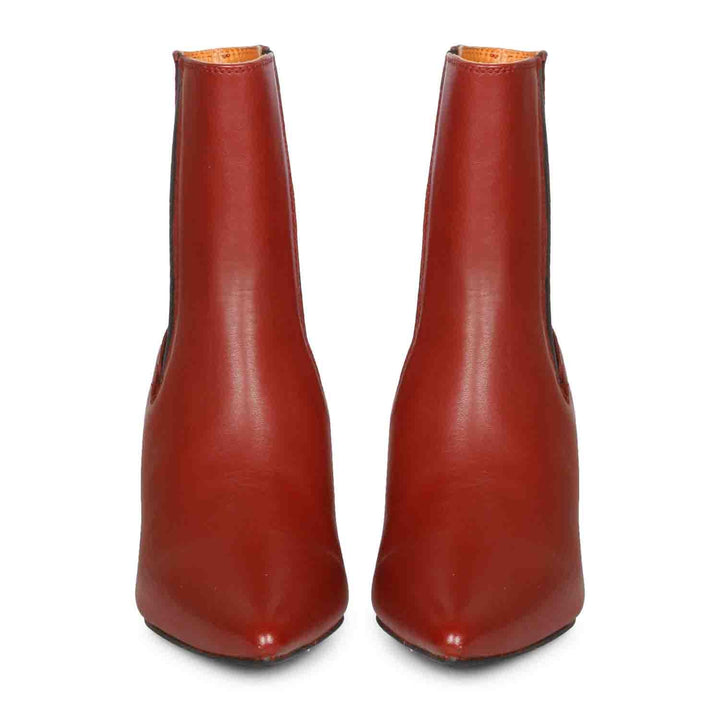 Rust leather Chelsea boots for women USA
