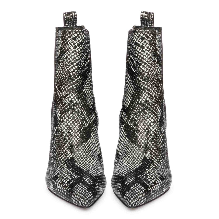 Stylish Grey Snake Print Boots for Women