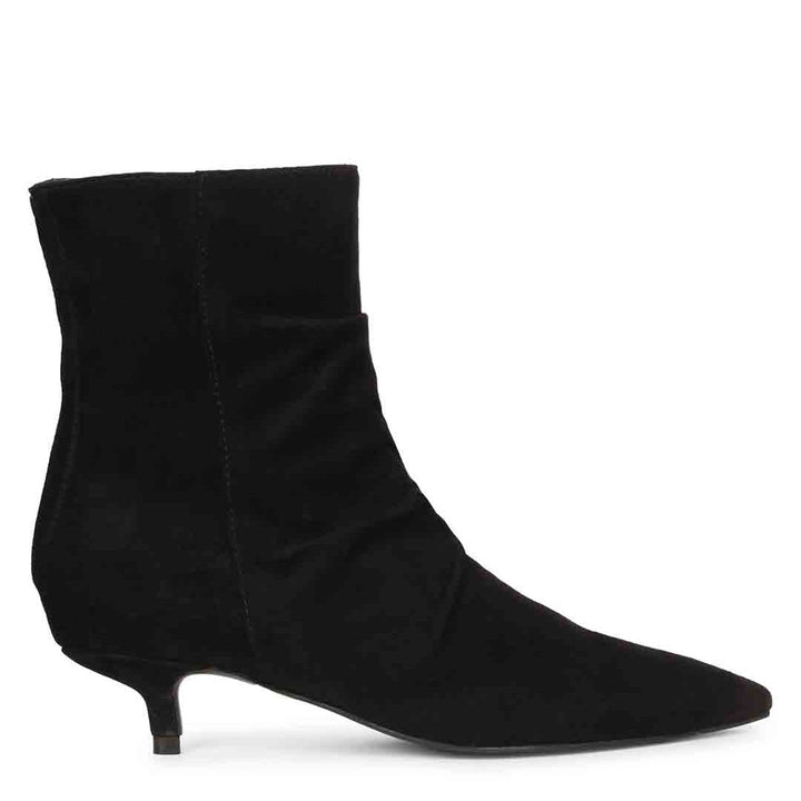 Florino Black Leather Ankle Boots for Women Online