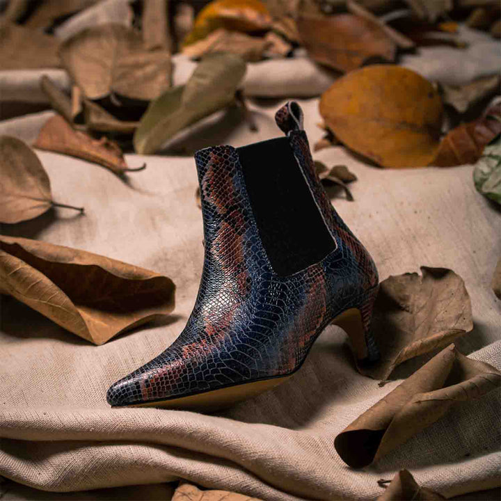 Chic snake Best Leather Ankle Boots for Women