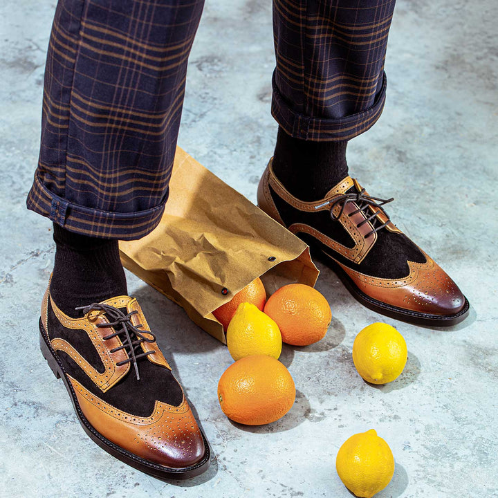 Saint Bernard  Tan Leather Lace Up Brogue