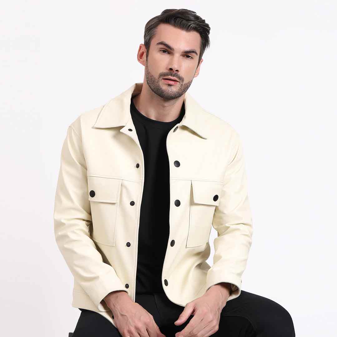 Saint Roy Off White Leather Men's Jackets SaintG USA Saint Roy Off White Leather Men's Jackets SaintG USA
