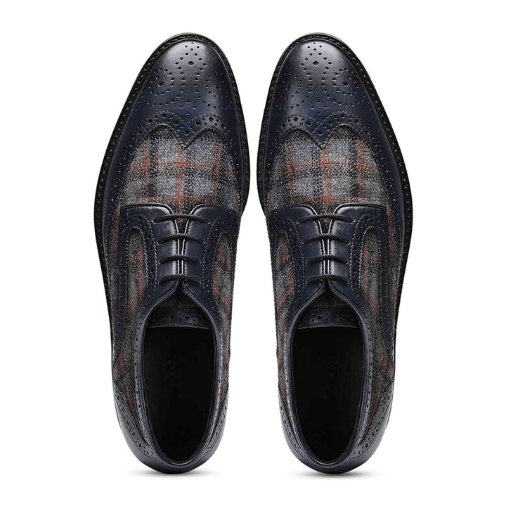 Saint Faustin Navy Leather Lace Up Brogue