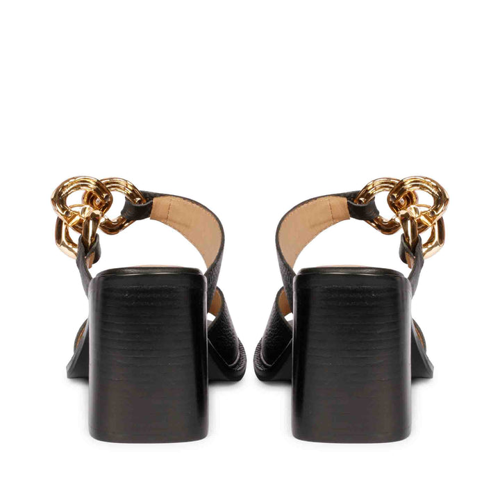Elegant Saint Madrid Leather Block Heels