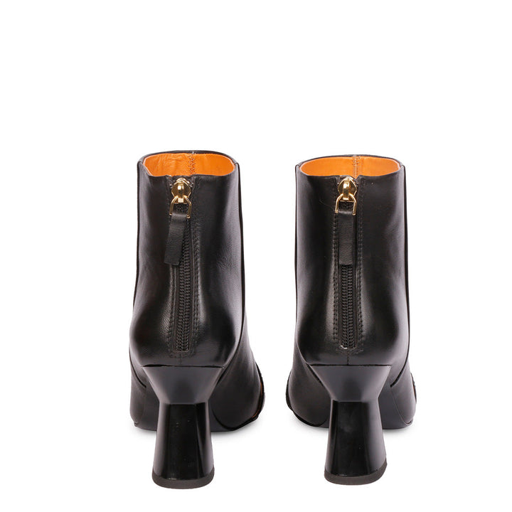 Ashley leather boots with gold décor