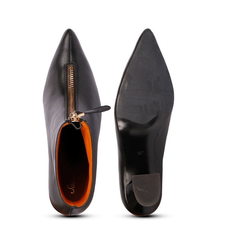 USA women's leather kitten heel boots