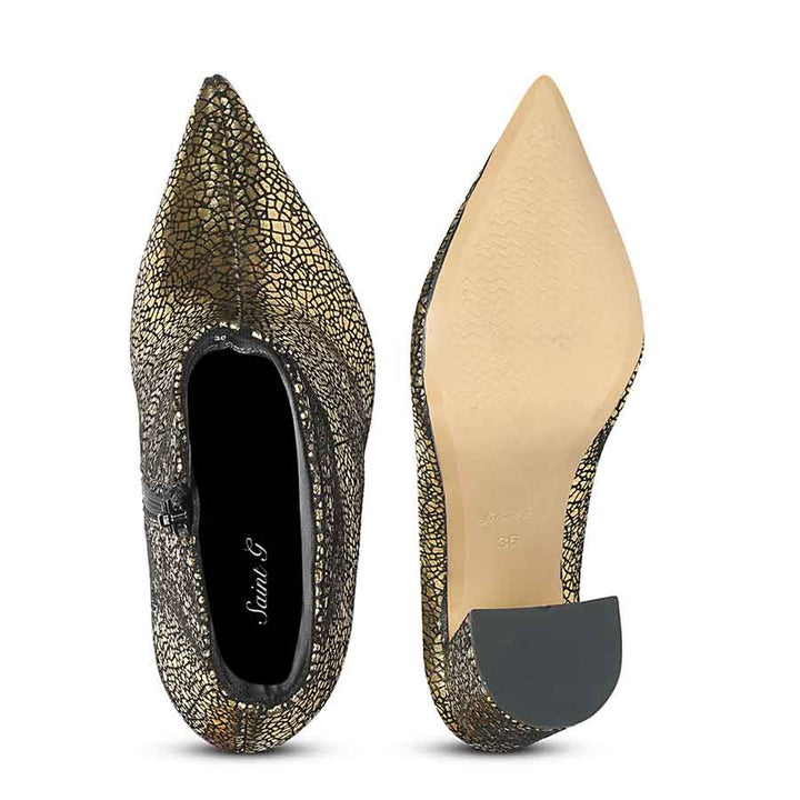 Trendy Lorena Silver Metallic Leather Ankle Boots