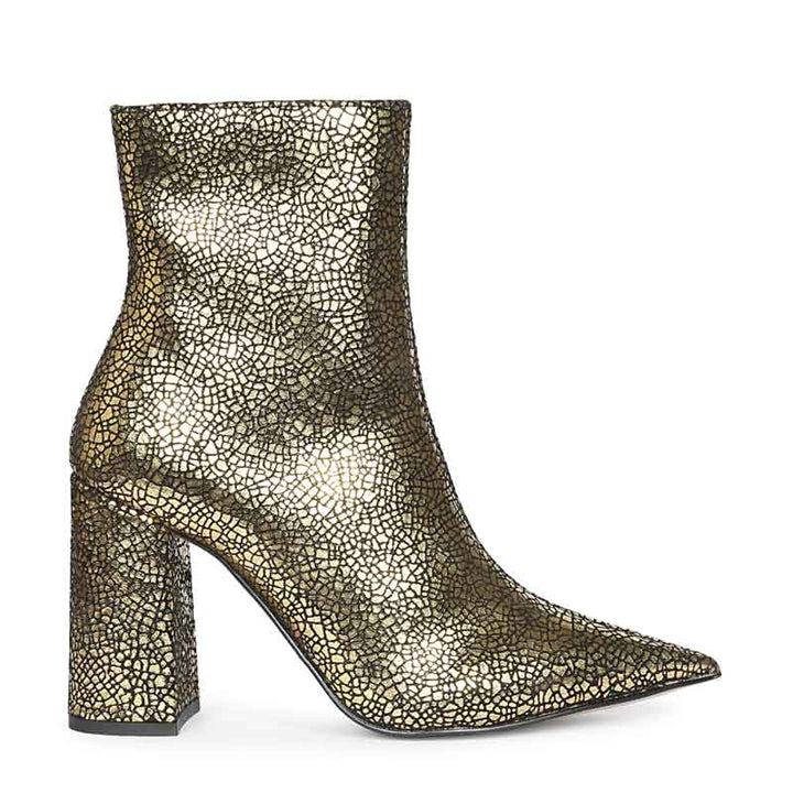 Lorena Silver Metallic Leather High Ankle Boots