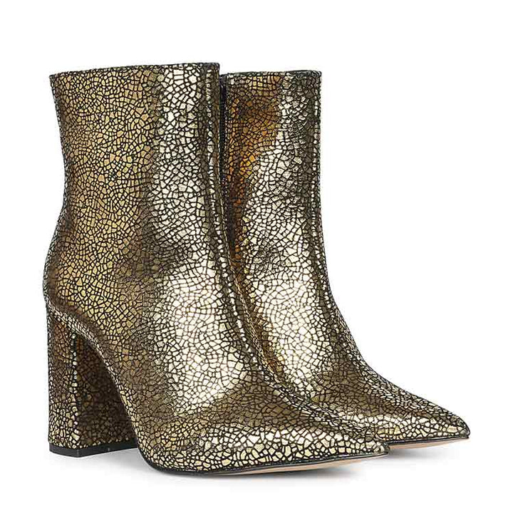 Women's Lorena Silver Metallic Leather Boots USA
