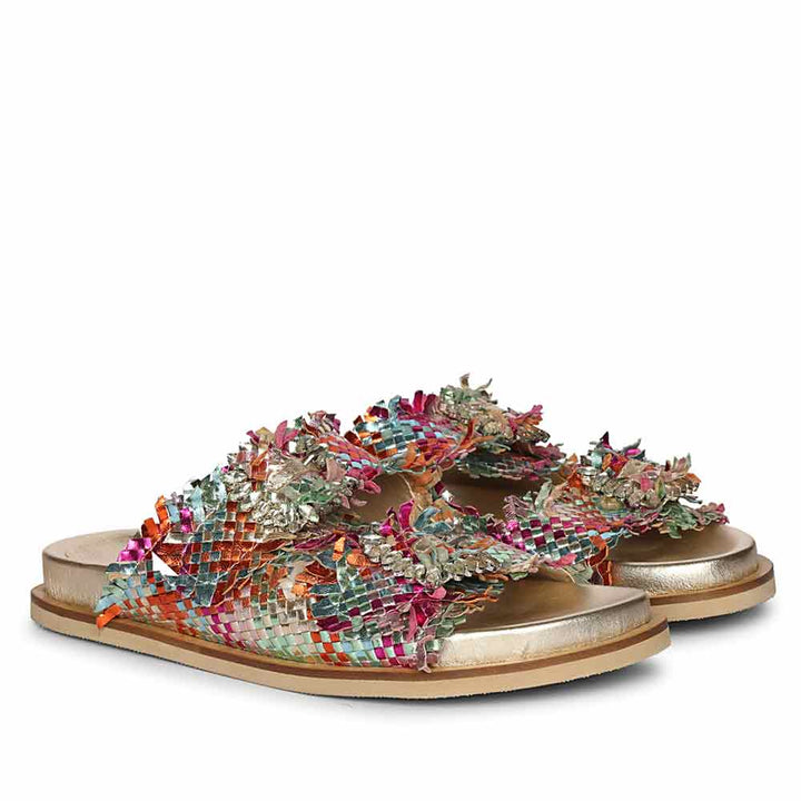 Saint Nuala Diamante Multi Woven Leather Sandals