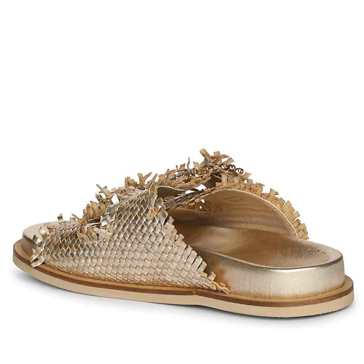 Saint Nuala Diamante Platin Woven Leather Sandals