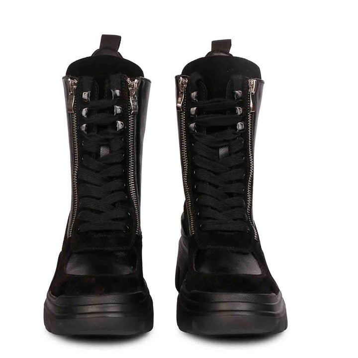 Lace Up Stylish Leather Boots for Women USA