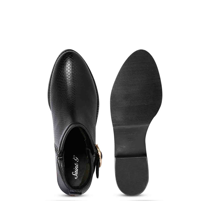 Buy Eleanor black leather ankle boots online USA