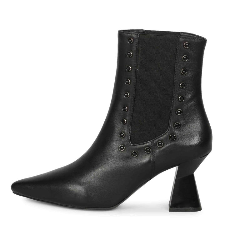 Sculpted heel leather boots for women USA