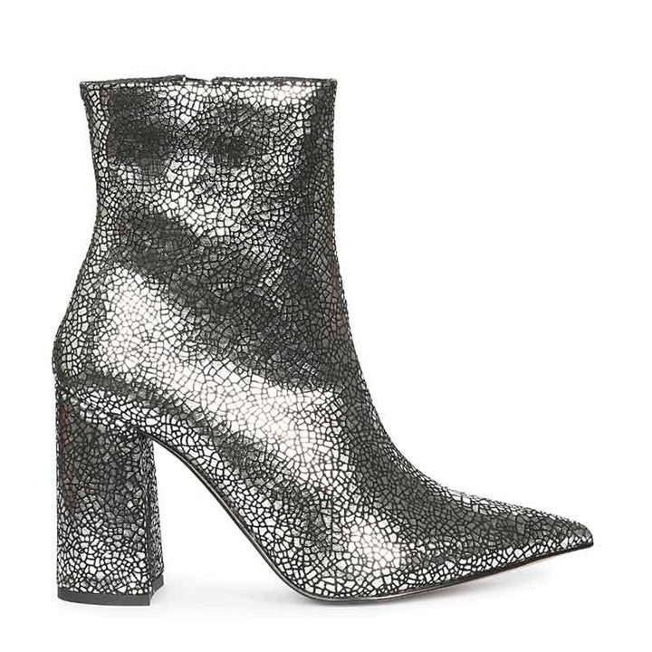 Lorena Silver Metallic Leather High Ankle Boots