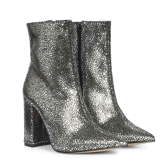 Lorena Silver Metallic leather boots USA