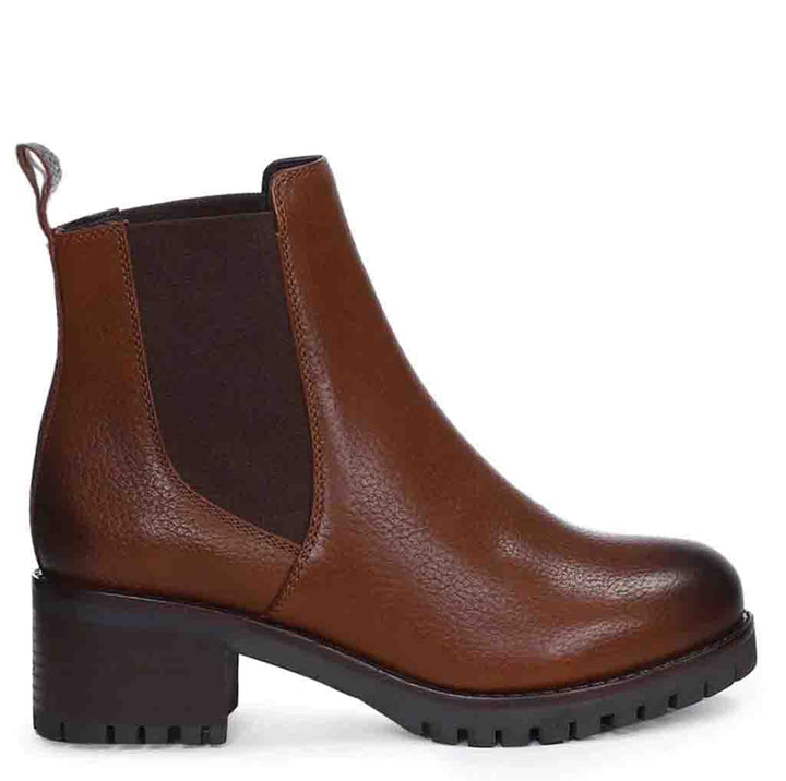 Women's brown leather ankle boots USA