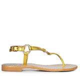 Saint Coretta O-Ring Yellow Metallic Leather Sandals