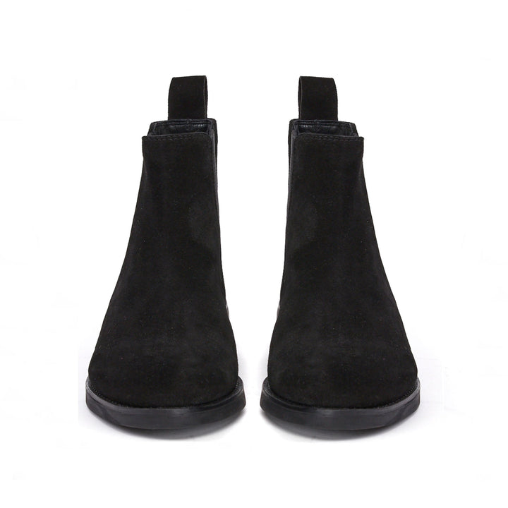 Buy Isa Black Suede stylish leather ankle boots for women USA