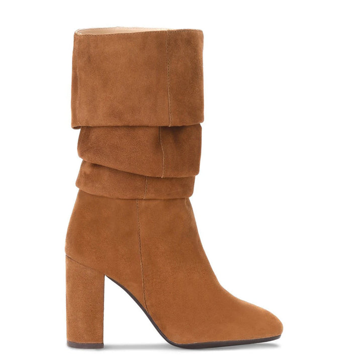 Saint Priscilla Tan Suede Leather Knee High Slouch Boots - SaintG US