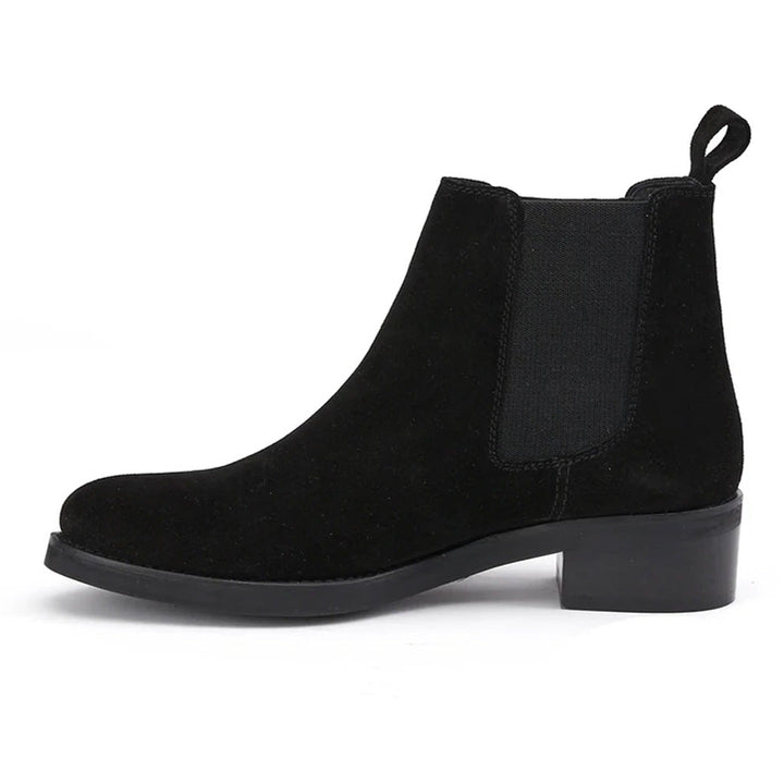 Women's stylish Isa Black Suede leather ankle boots USA