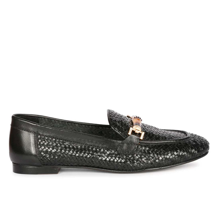 Saint Marisa Black  Woven Moccasins