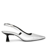 Saint Zelena Metallic Silver Leather Pumps