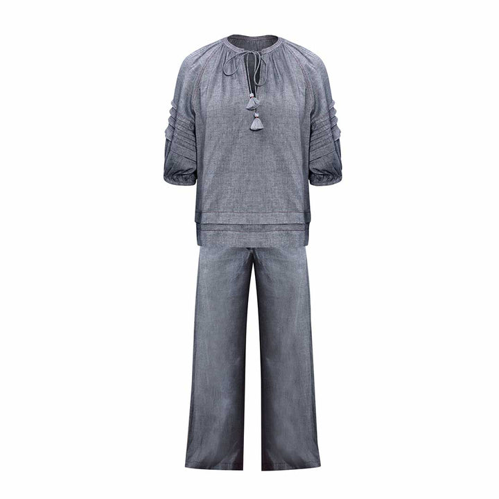 Saint Millicent Womens Grey Chambray Vanessa Pant