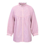 Saint Nyrelith Womens Pink Cotton Yarndyed Stripe Top