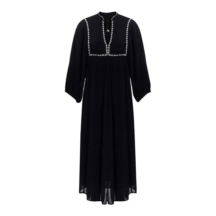 Saint Roxanne Womens Black Viscos Crepe Long  Dress