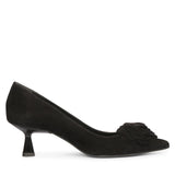 Saint Cora Black Rose Embellished Leather Pumps