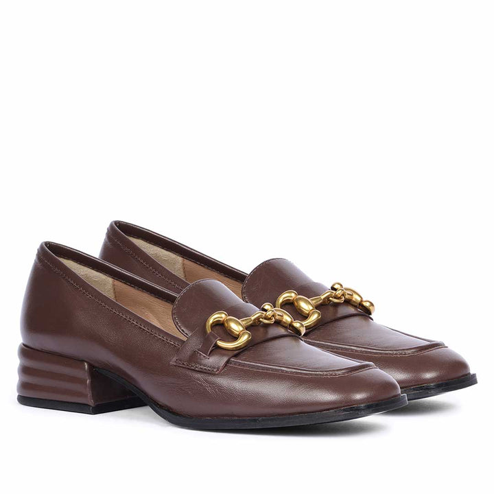 Saint Jenny Coffee Leather Handcrafted Moccasins
