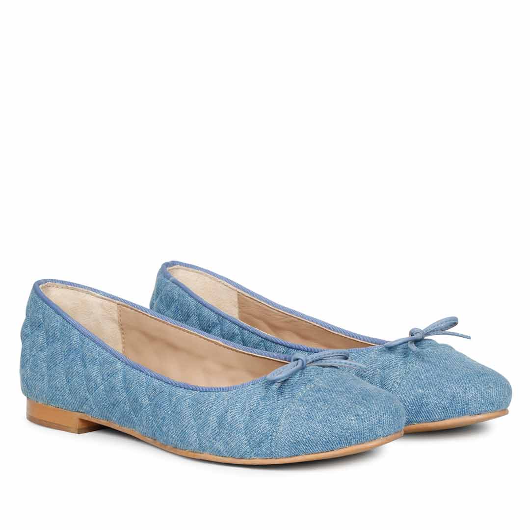 Saint Zinnia Denim Handcrafted Leather Pumps