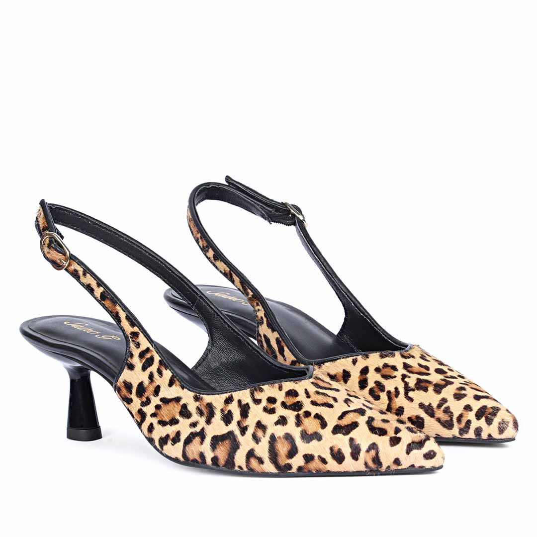 Saint Jeanne Leo Print Leather Pumps