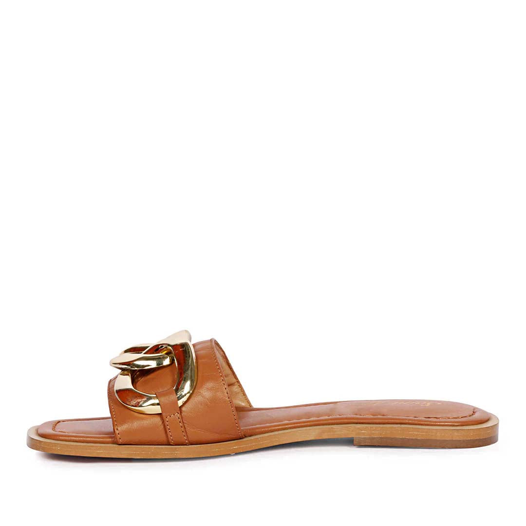 Saint Alexa Cuoio Leather Flat Slip On