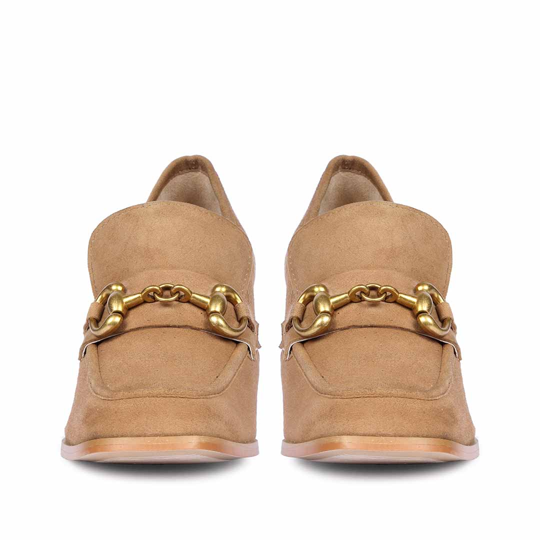 Saint Vera Beige Suede Leather Handcrafted Moccasins